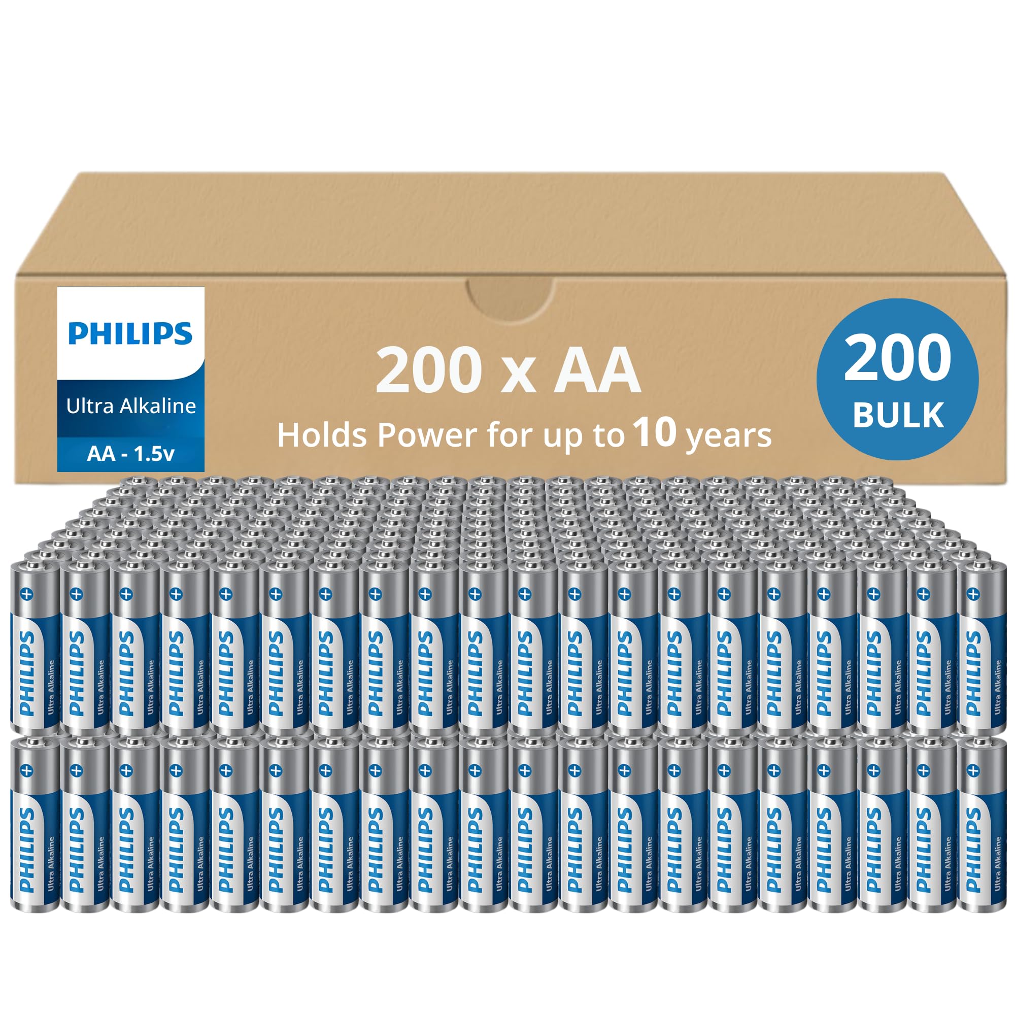 Philips AA Batteries 200 Bulk Pack