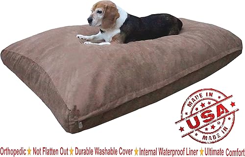 Miniatura 2 de Almohada ortopédica prémium con espuma viscoelástica para cama de perro, con revestimiento interior impermeable y cubierta externa de microgamuza