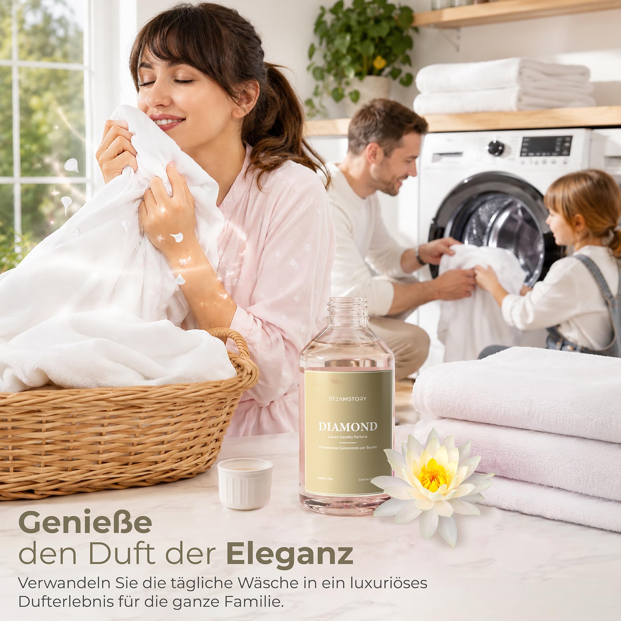 Luxus Wäscheparfüm Diamond – Frischer Duft mit weißem Moschus und Zitrusfrüchten – 500 ml