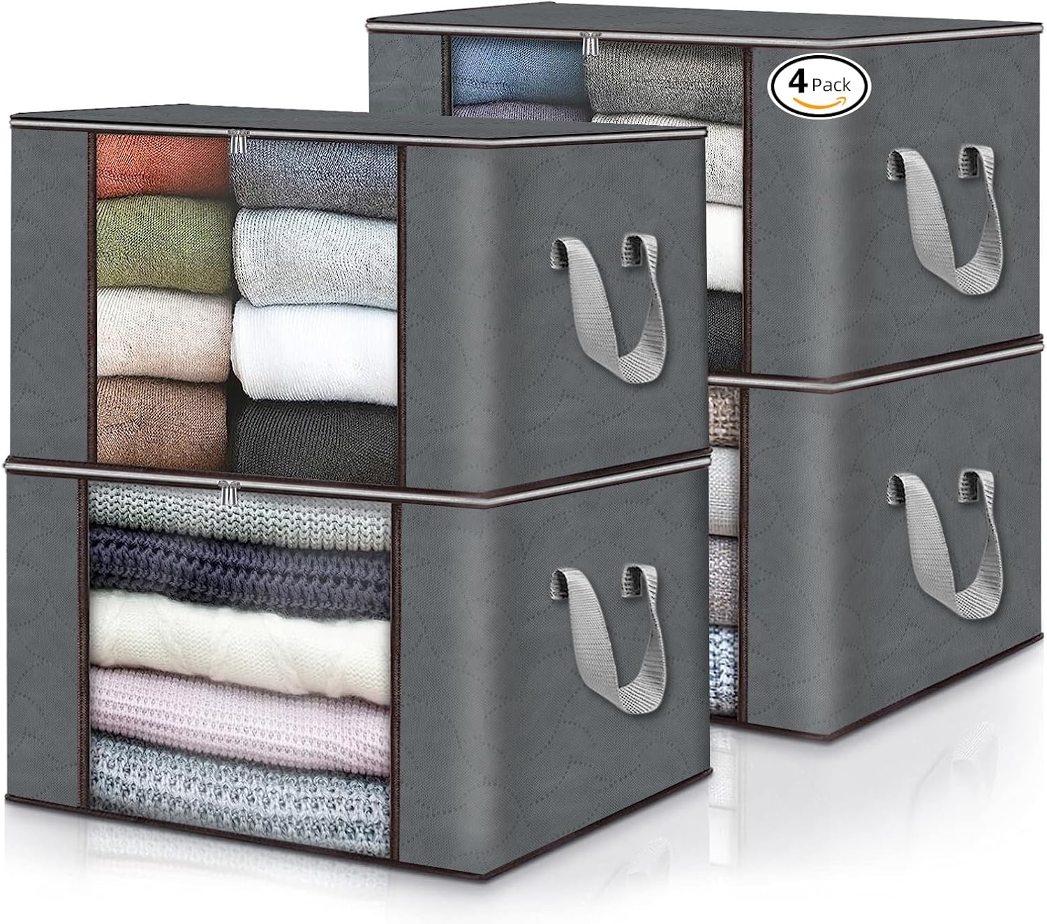 ZPP 90L Large Storage Bags, 4pack Clothes Foldable Storage