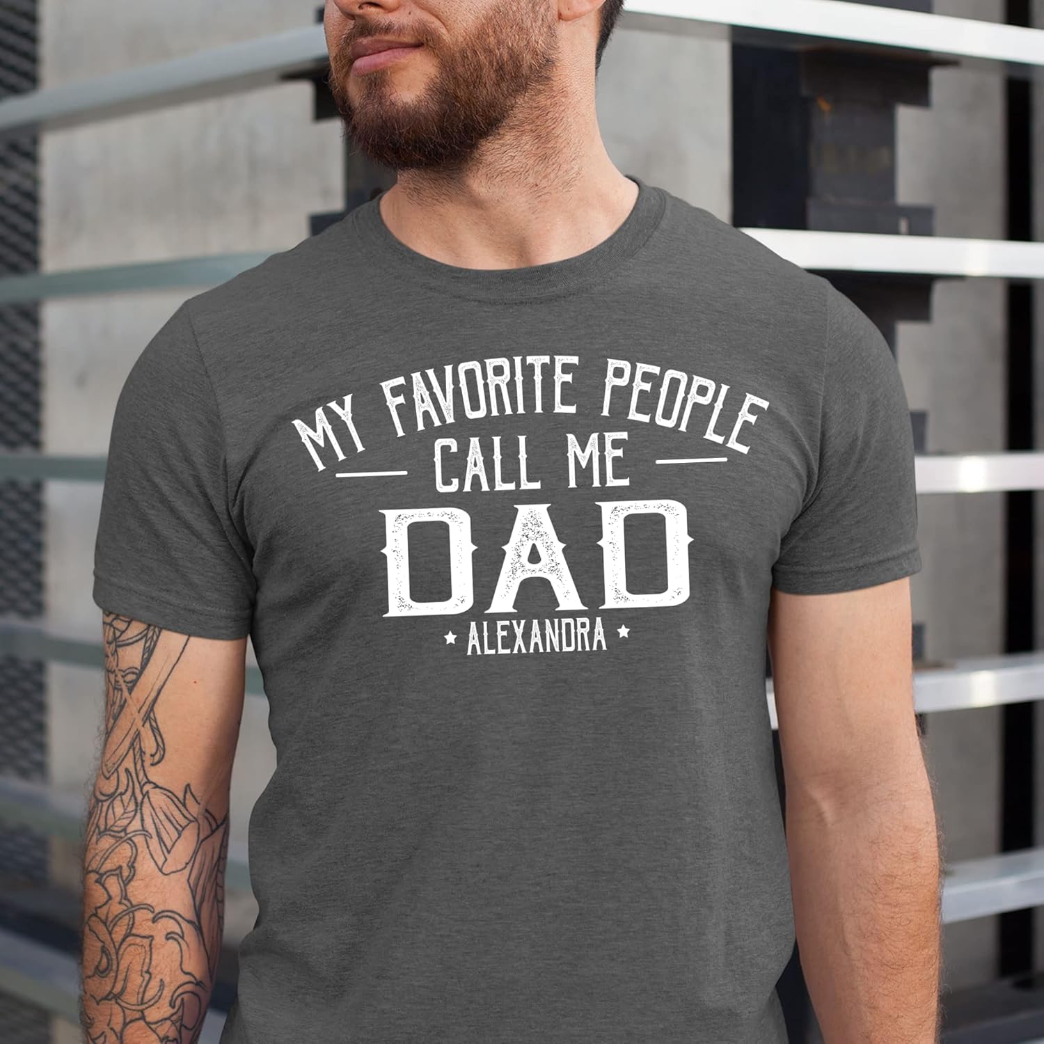 NAZENTI Personalized Dad Shirt, Custom Daddy Shirts for Men, Favorite People Call Me Grandpa T-Shirt, Gifts for Father Day - Image 2