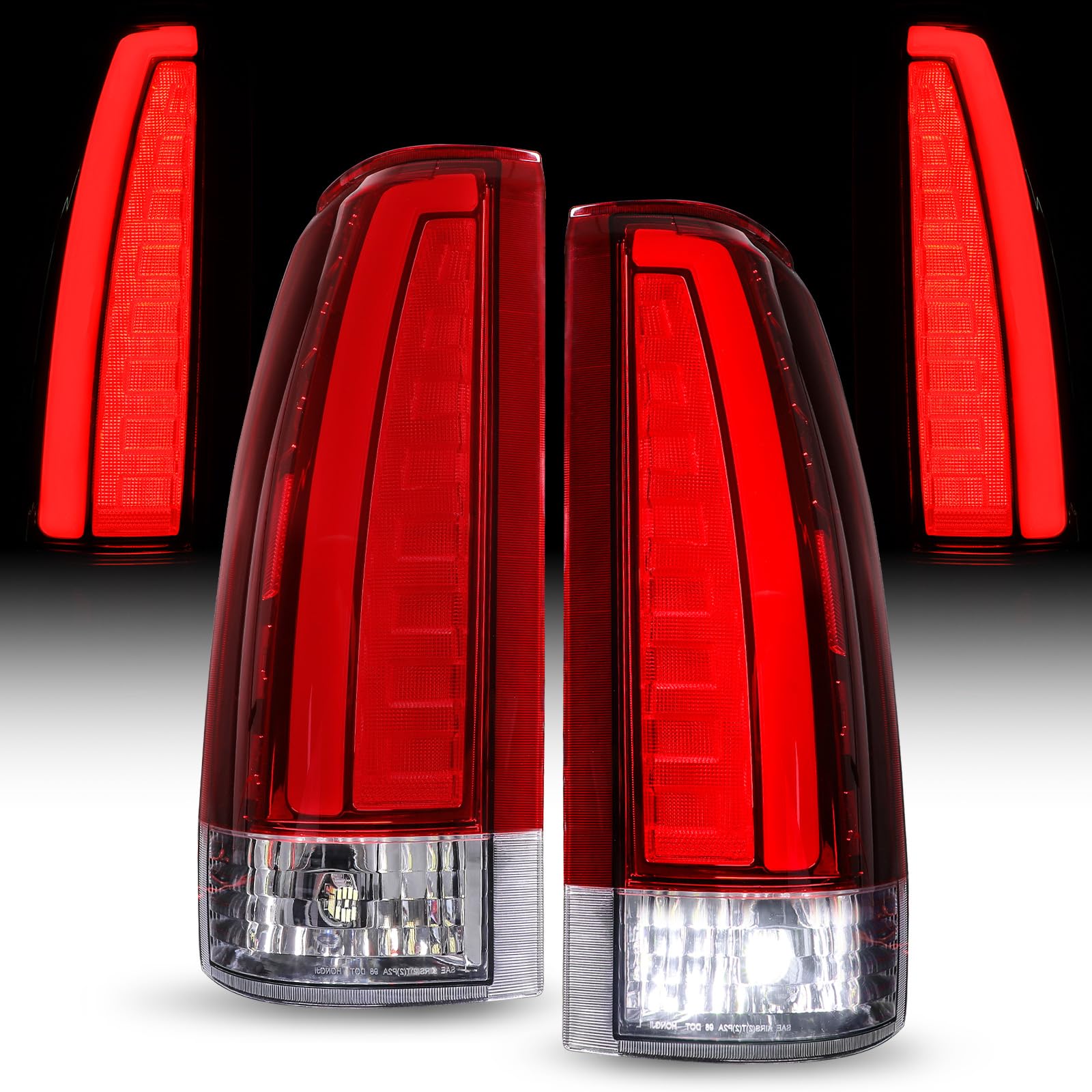 Photo 1 of KIGEMOS Pair RED LED Tail Lights Compatible with Chevrolet GMC C/K Silverado Sierra Pickup Trucks 1988-1998, Suburban Tahoe Yukon Blazer 1992-1999, OE Style Plug & Play Rear Lamps