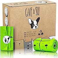 GAS 100% Home Compostable Dog Poop Bags - 240 Plant-Based Bags (16 Rolls), Leakproof, Charity Donation, ASTM Certified