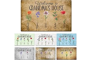 Personalized Grandkid Names with Every Birth Flower Doormat