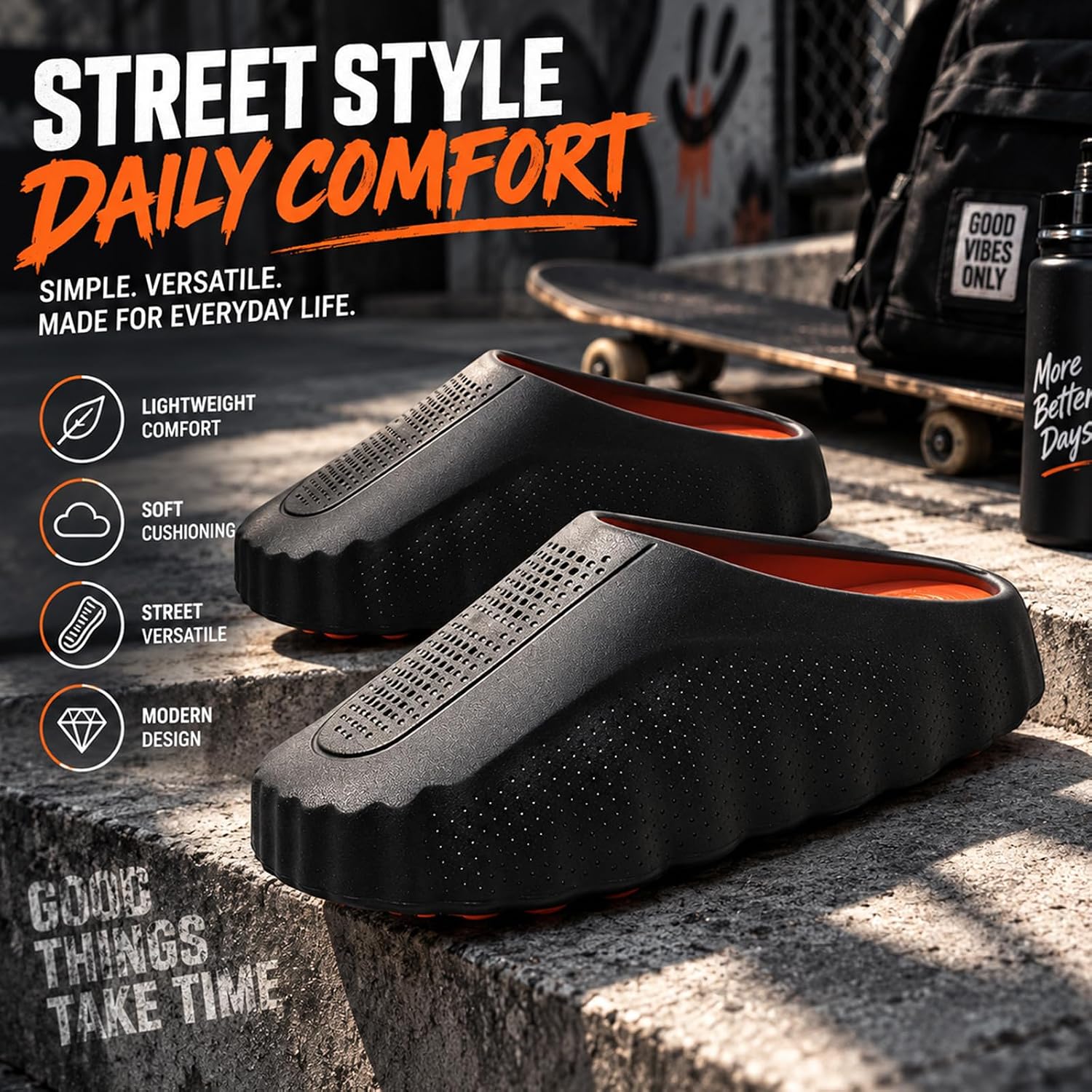 Foam Runner Clogs for Women Men, EVA Cloud Slides with Massage Sole