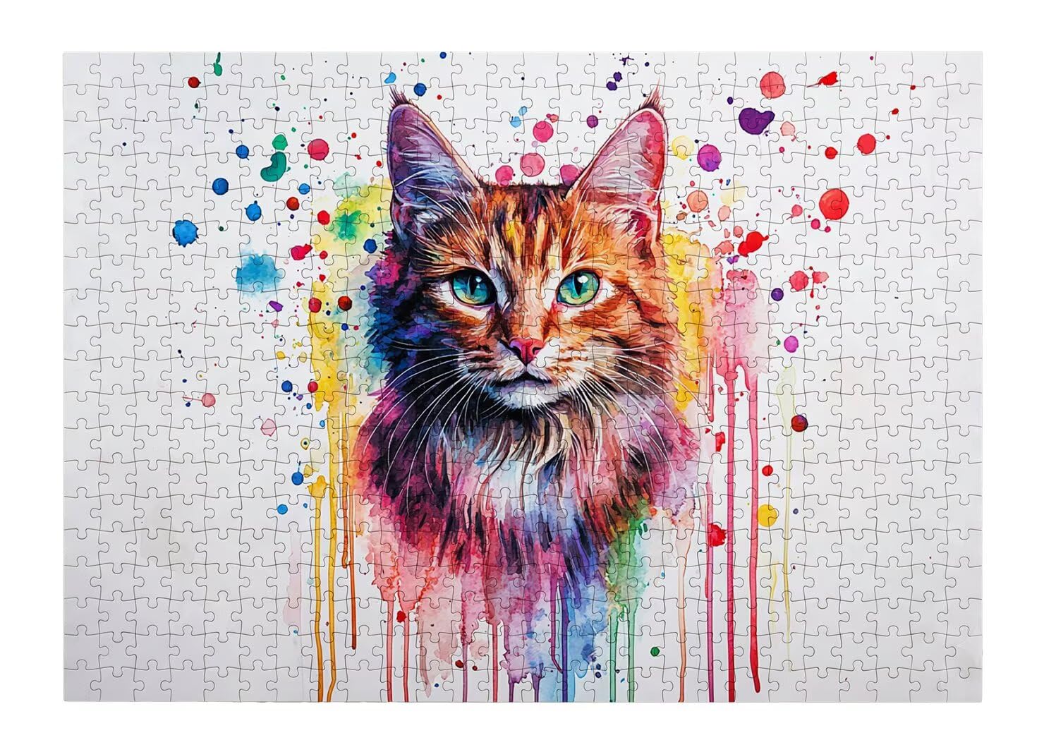 Puzzle 1000 Pezzi, Puzzle Gatto per Adulti, 70x50cm, Compact Box -4386