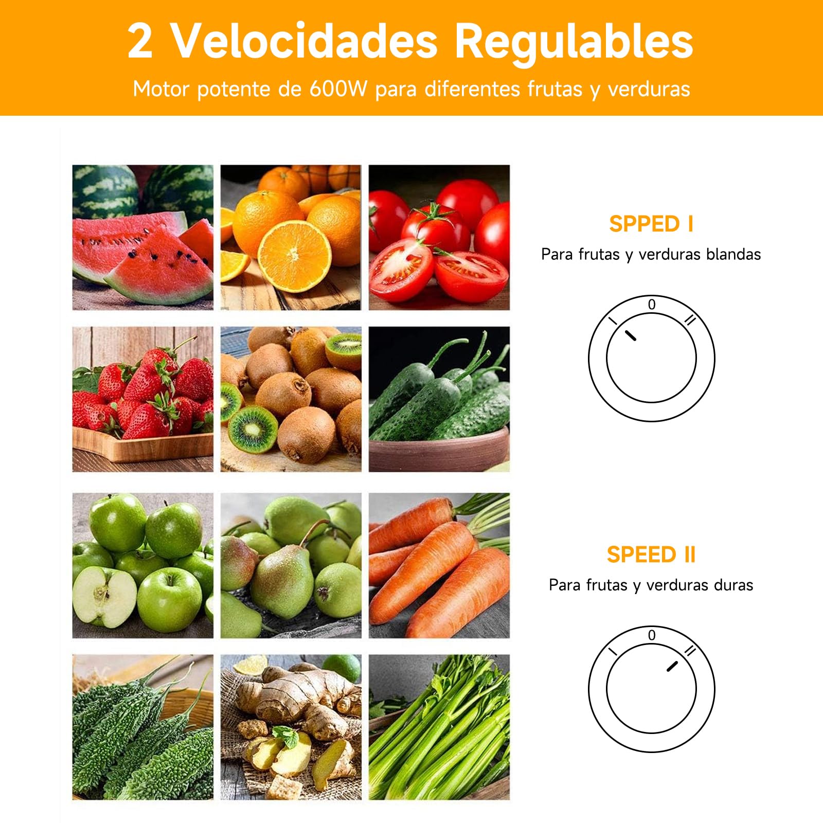 WOOX Exprimidor de Zumos, Exprimidor Eléctrico Silencioso para Verduras y Frutas de Acero Inoxidable, Recipiente de 500 ml, Negro/Acero