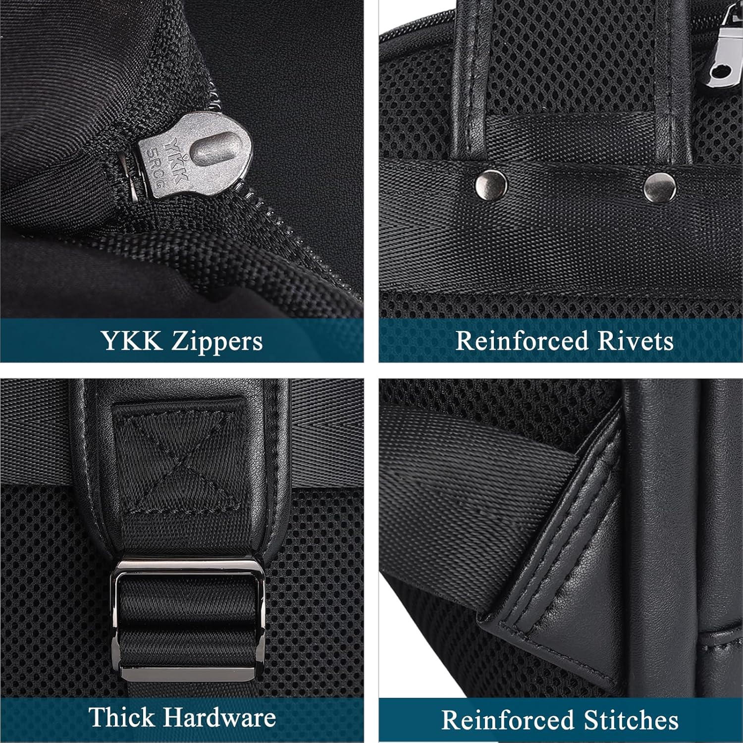 Masa Kawa Genuine Leather Backpack For Men & Women Fits 16”Laptop Computer, Black Waterproof Slim Thin Business Work Casual Daypack - Image 8