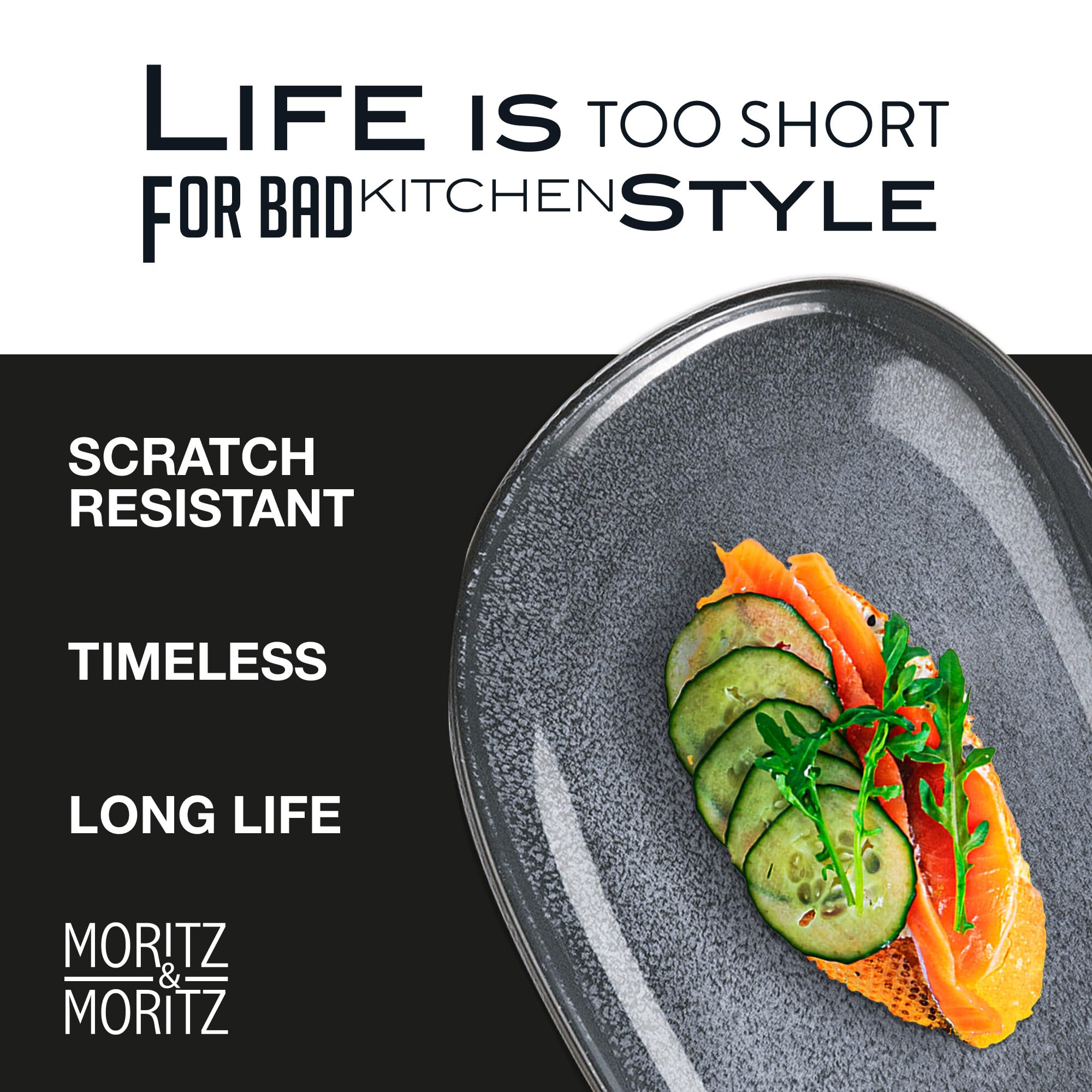 Moritz & Moritz ORGANIC Serveerschalenset Blauw - 2x Grote schalen van hoogwaardig steengoed, Modern & Tijdloos, Vaatwasser- & Magnetronbestendig