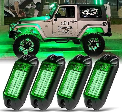 Vista 14 de Nicoko 4Pods blanco puro 72 LED SMD Chips 72 W de alta potencia Rock luces blancas superbrillantes para coche, barco, luces subterráneas IP68