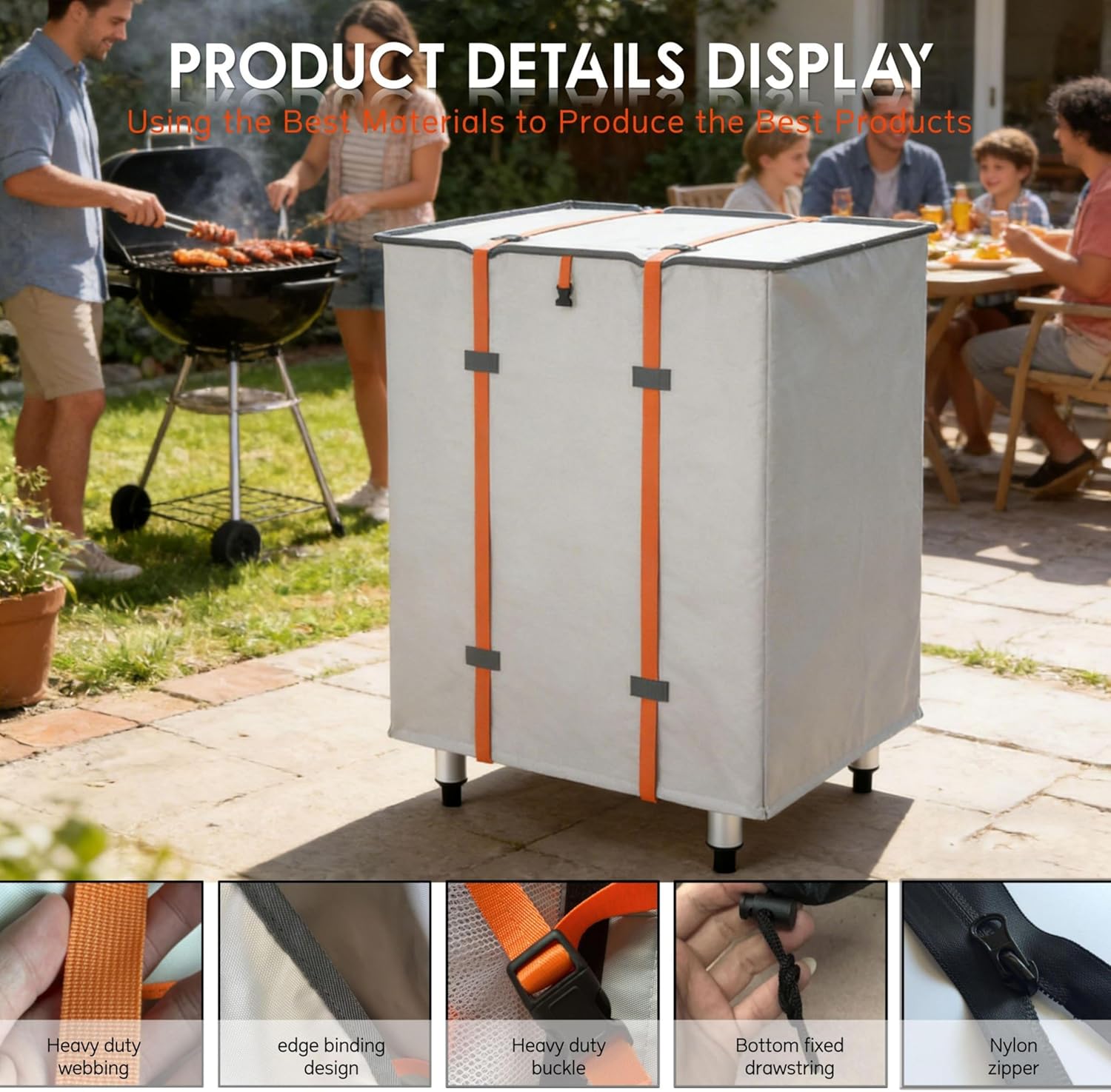 Outdoor Prep Table Cover, Dustproof and Waterproof Stainless Steel Metal Patio Grill Table Cover, All-Season Protection for Outdoor Furniture - 24 x 24 x 30 inches