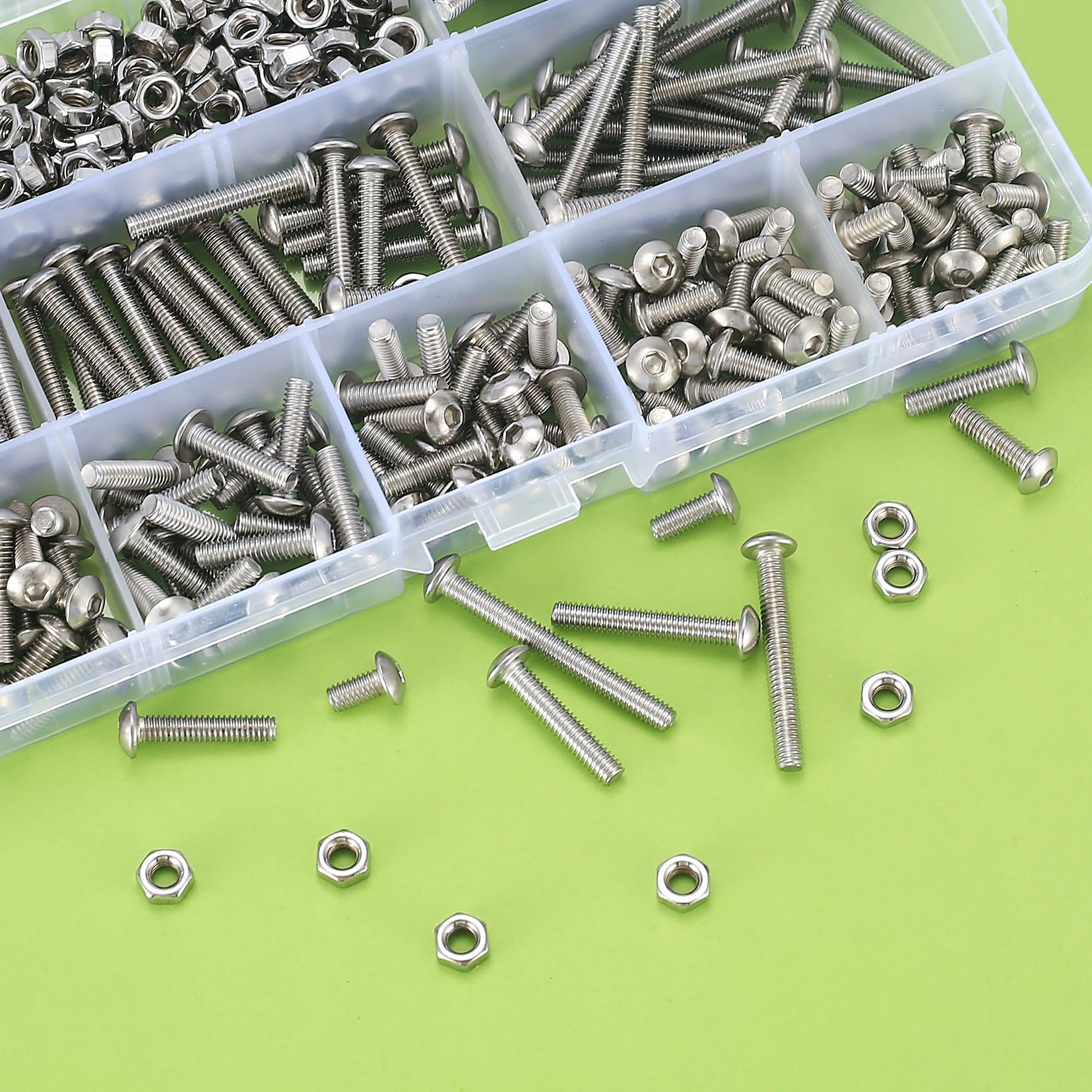 Set Bulloni E Dadi A Testa Incassata In Acciaio Inox 304 - 1180 Pezzi, M2-M5, Per Riparazioni