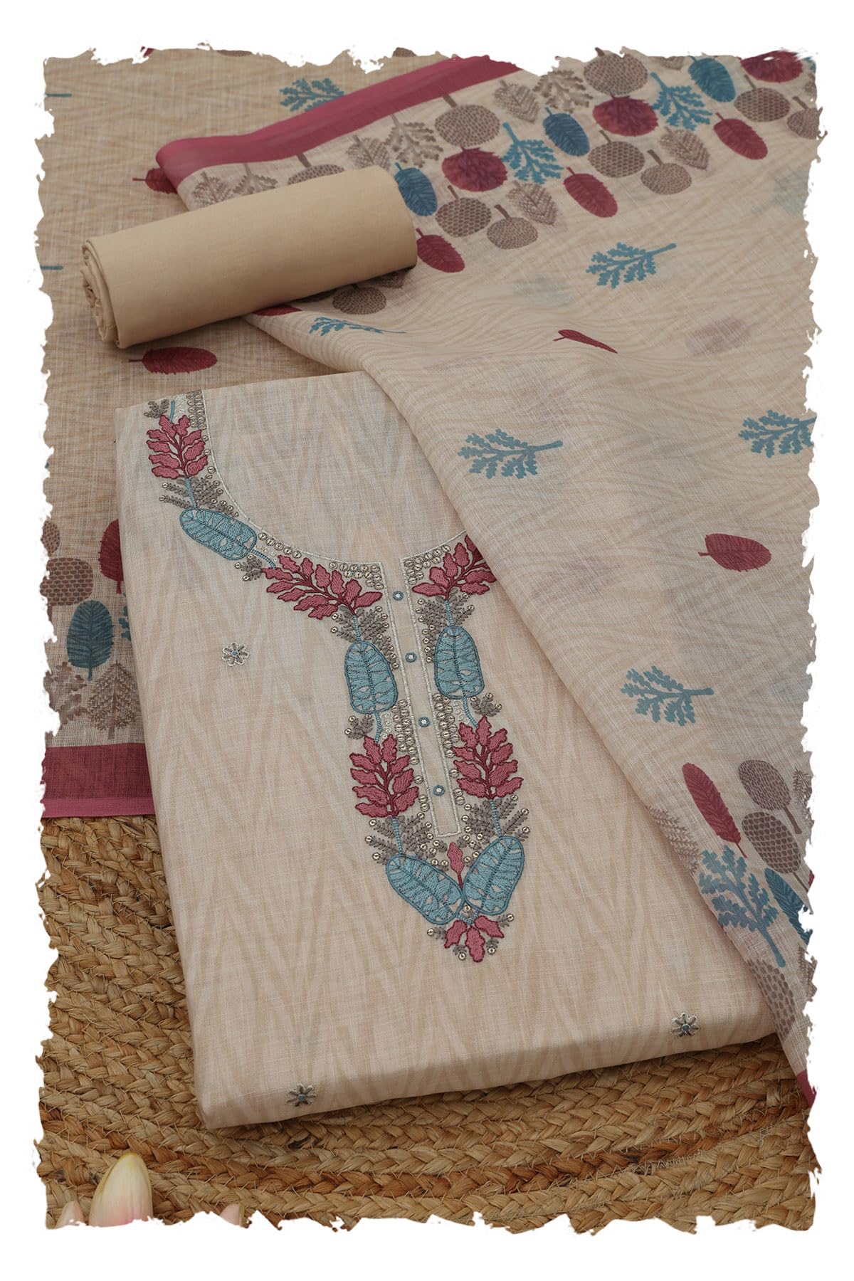 soch Womens Linen Botanical Dress Material With Thread Work-picture-28