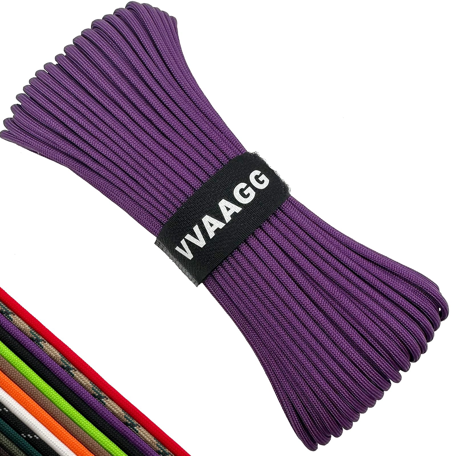 VVAAGG 550lb Paracord Rope 200FT: 4mm Lightweight and Durable Camping Rope 7 Strand Nylon Parachute Cord for Fishing Clothesline Hammock Tent &amp; Survival DIY Bracelet Purple