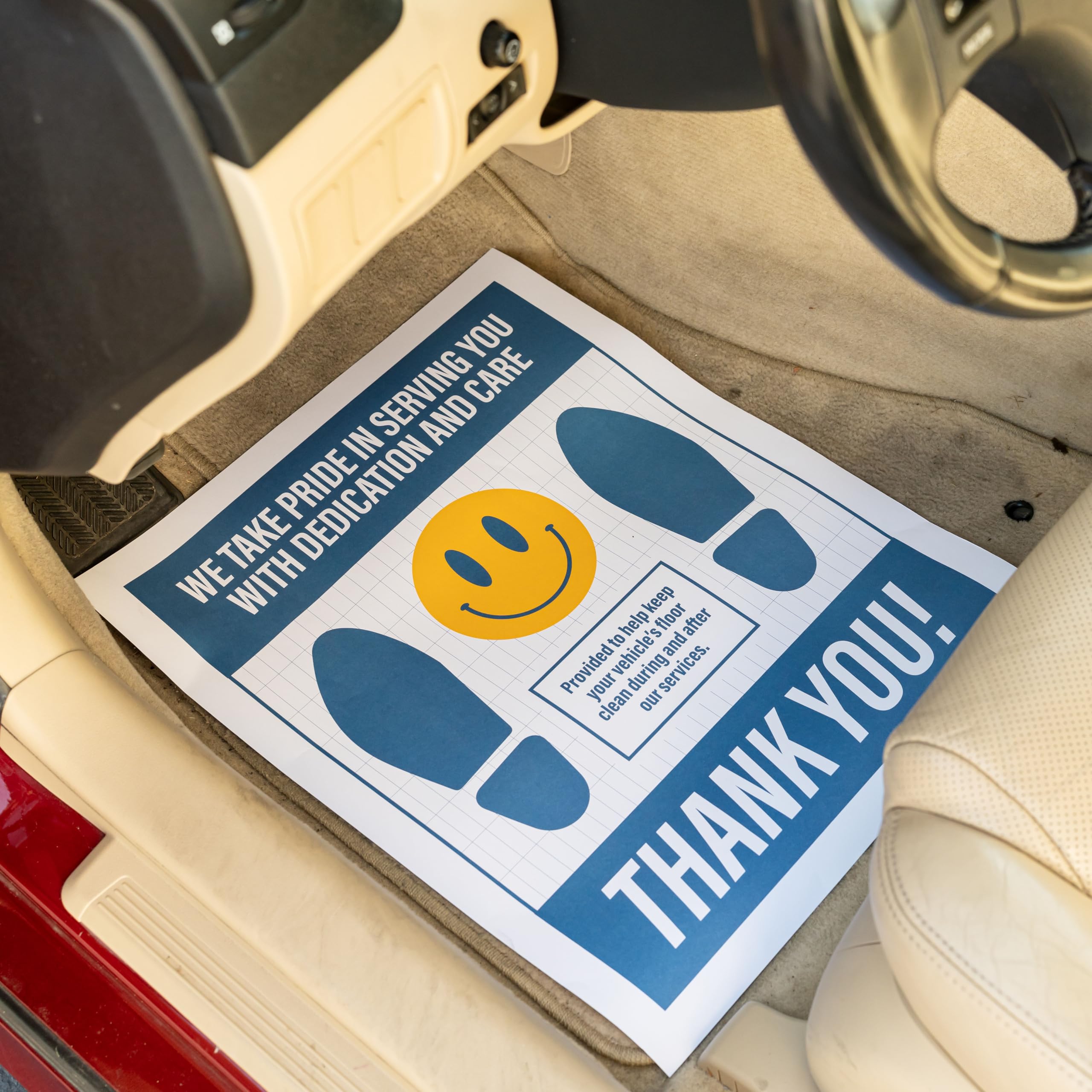 Car Paper Floor Mats 50ct White Disposable Floor Protector Mats for Car Detailing and Automotive Supplies 16 x — view 4