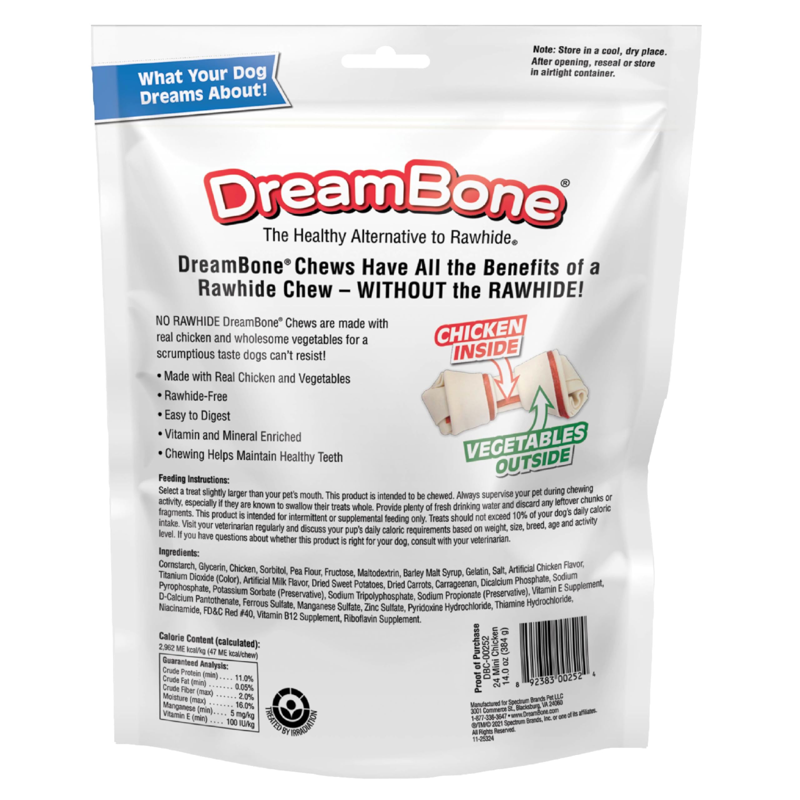 DreamBone DBC-00252 Mini masticables con Pollo Real 24 Unidades, masticables sin rudo para Perros