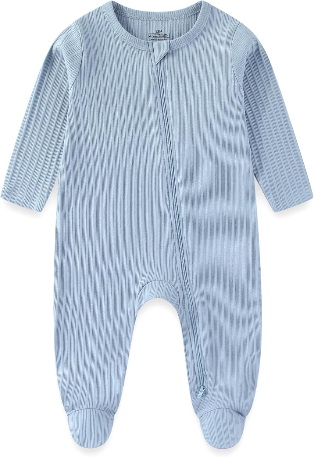 Unisex Newborn Baby Long Sleeve Romper 3-Pack with Matching Hats Solid Color Outfits