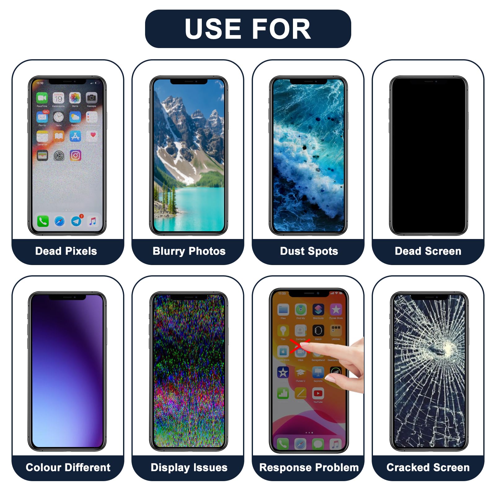 DIGI4U Display LCD IPhone 13 Pro Max 6,7 Pollici Full HD – Kit Di Riparazione Schermo Con Strumenti – Nero - 5