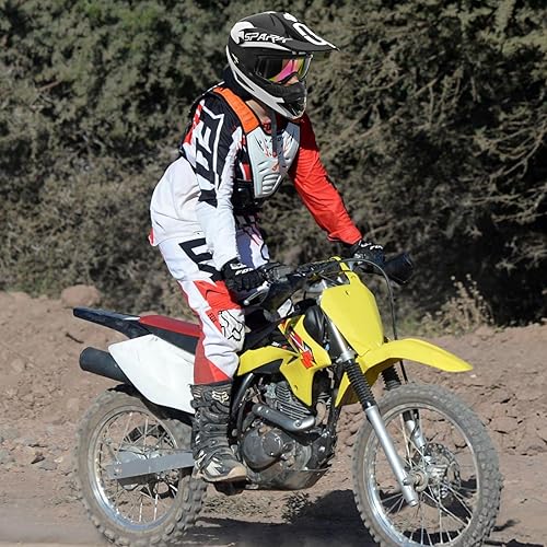 Miniatura 7 de Cascos de motocross para jóvenes, aprobados por el DOT, para niños, ATV, todoterreno, cuatro ruedas, cascos de motocicleta BMX (guantes de