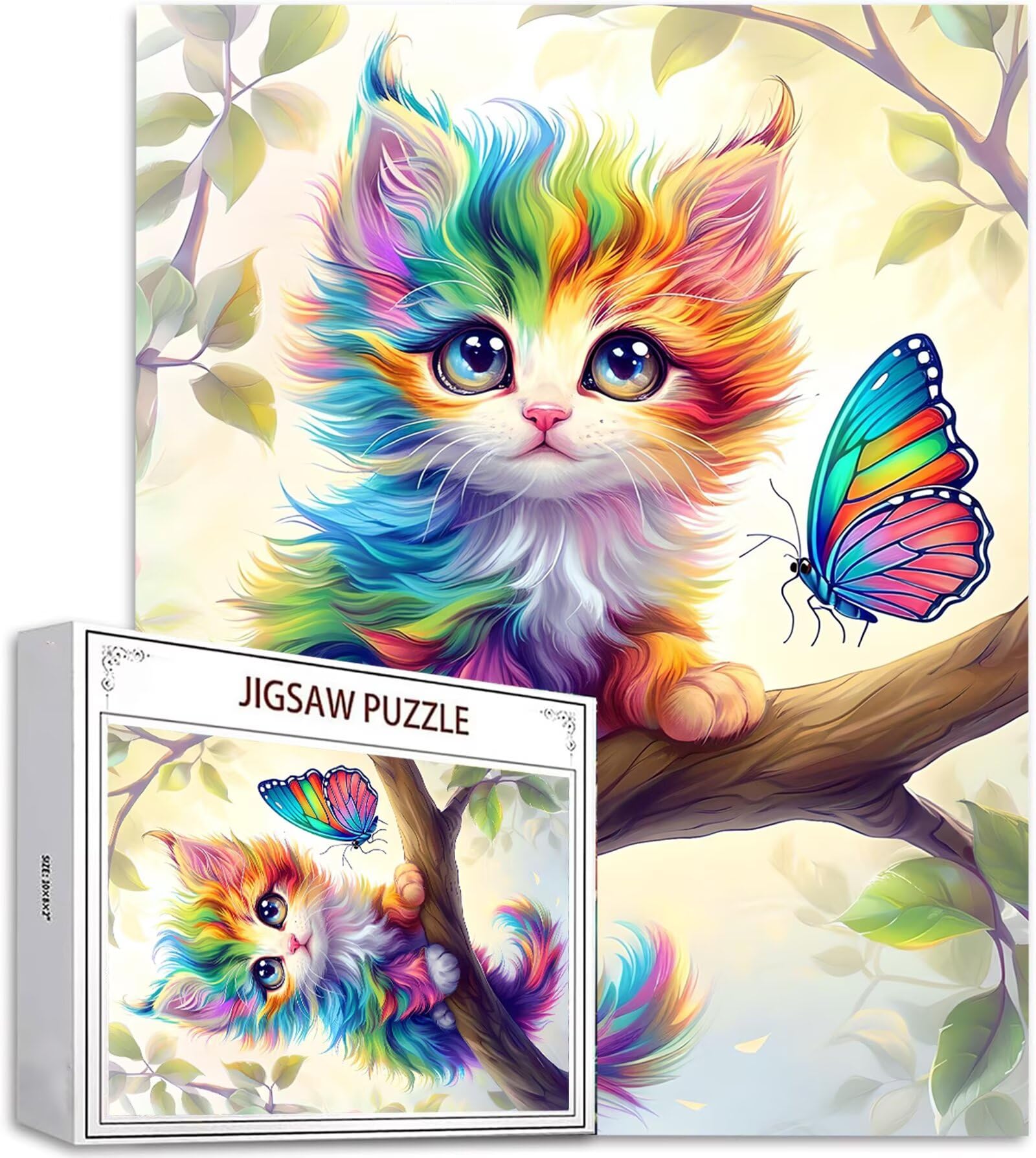 Puzzle 5000 Pezzi, 3 4 5 Anni Puzzle Farfalla 6 7 8 Anni Giochi Educativi Sostenibili Con Motivi Per Adulti Da Gioco in Legno Di Alta Qualità Jigsaw Gatto per Gioco Familiare, Regalo Natale H-8594