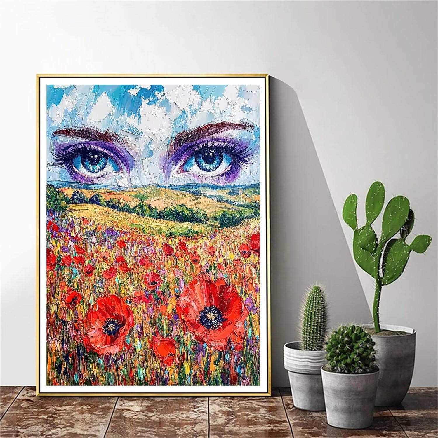 Pintar por Numeros Adultos pintar por numeros niños manualidades niños 10 años, DIY Pintar por Números de Pincel y Pintura acrílica Decoraciones para el Hogar Manualidades, sin Marco 60x80cm C-2