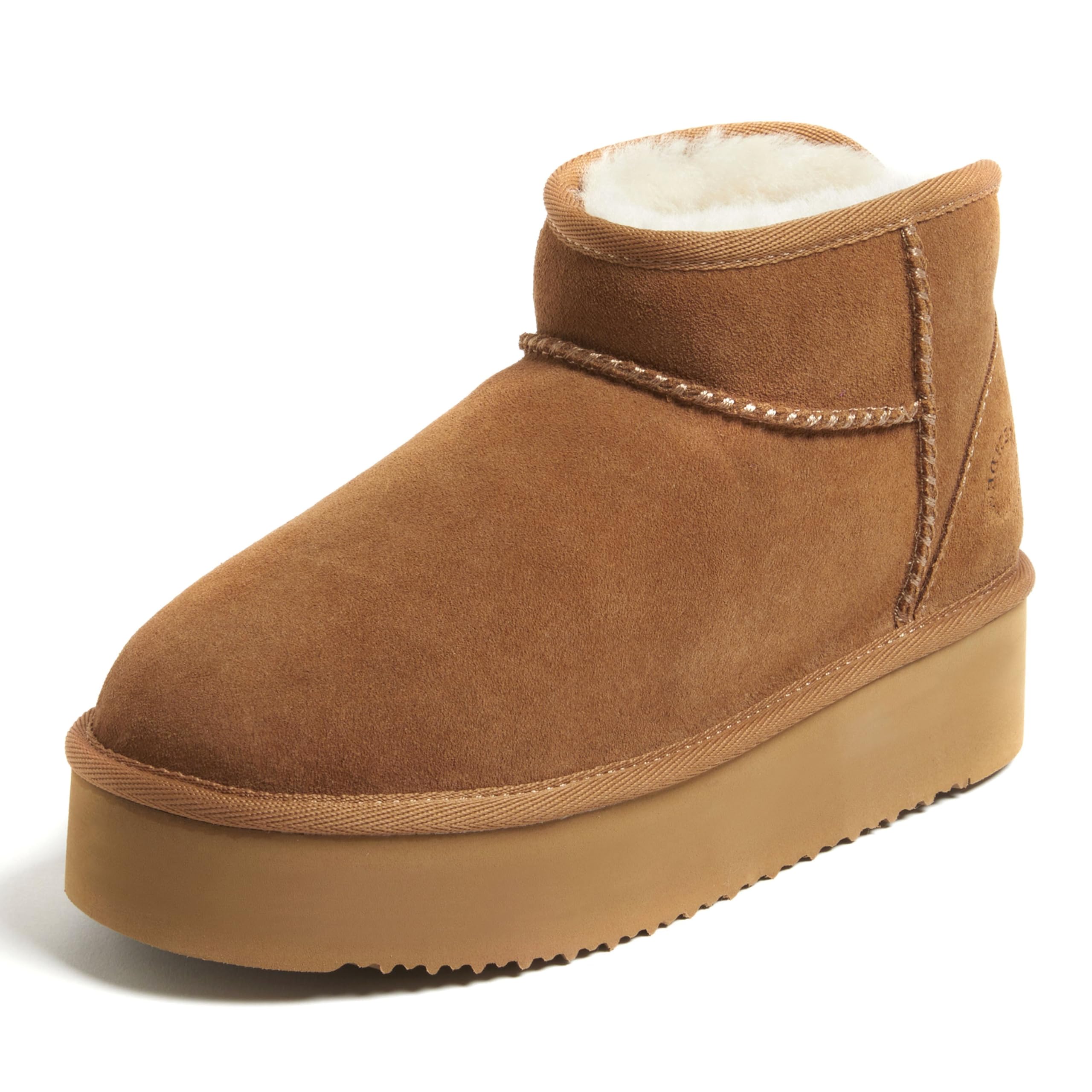 Fireside by Dearfoams womens Genuine Shearling Kingston Platform Mini Boot