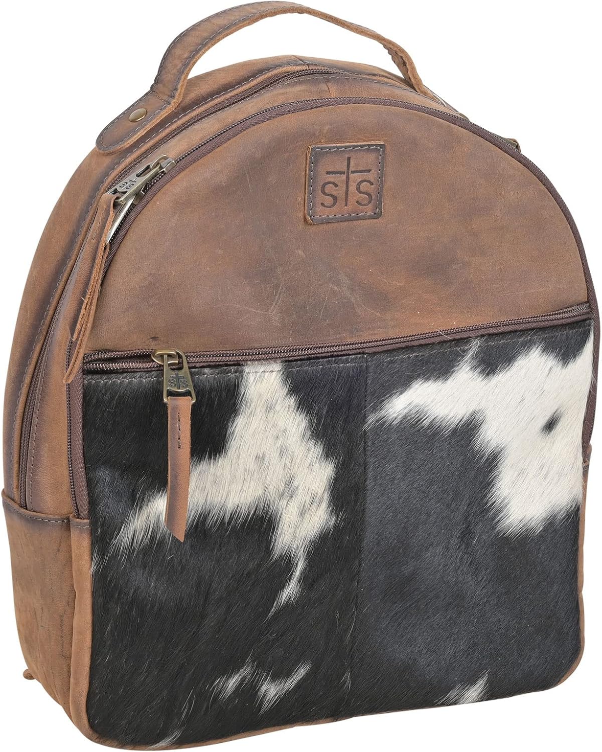 STS Ranchwear Women's Phoenix Casual Durable Leather Brown Backpack with Adjustable Shoulder Straps, Tornado/Cowhide, One Size