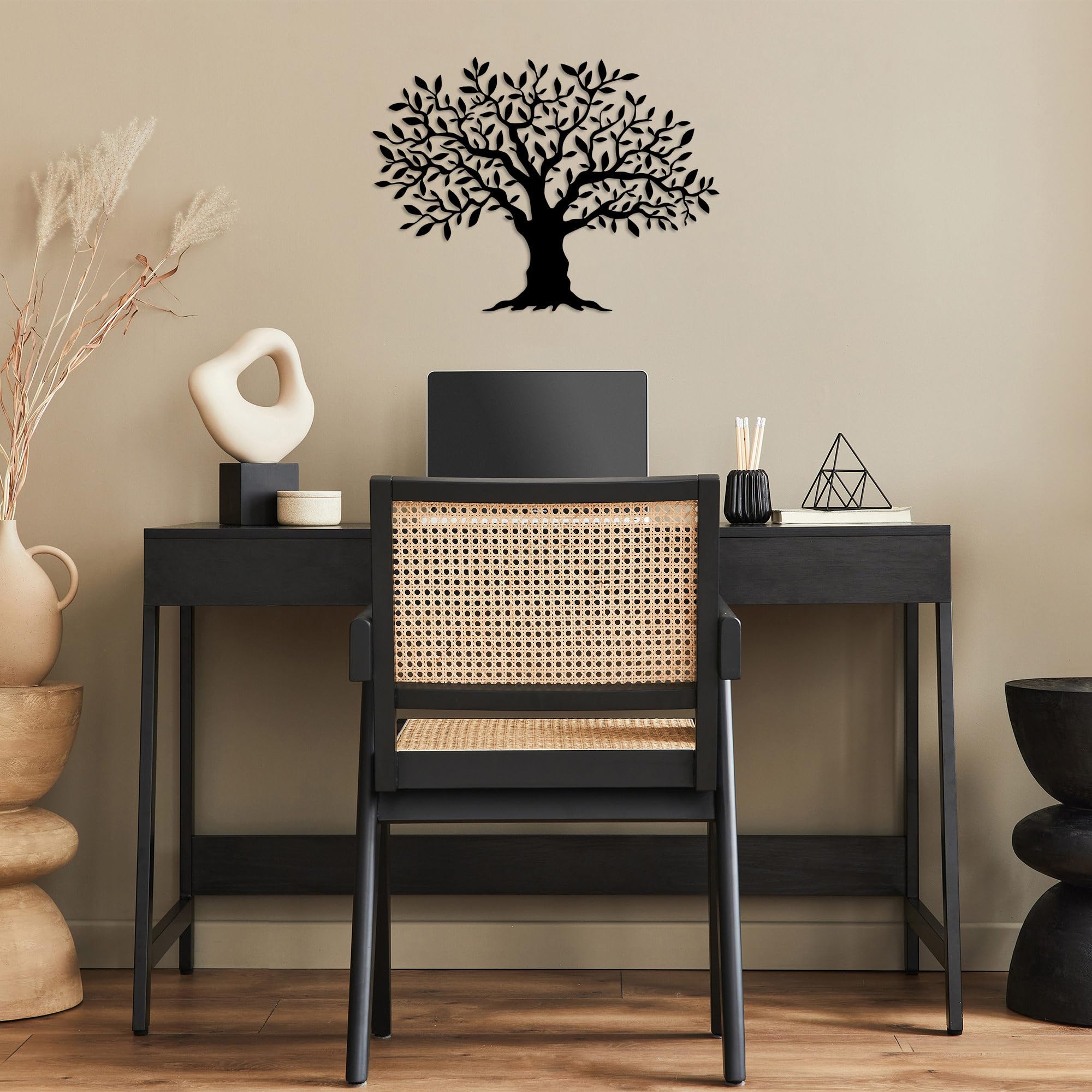 Art mural unique Hanah Home noir 36x50 cm pour salon chic