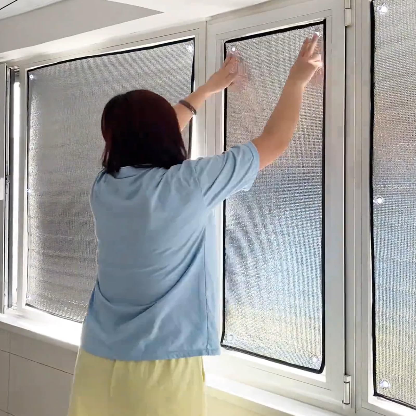 Película de Ventana Reflectante al Calor,Ventana,Autoadhesiva,Sin Residuos (130x220cm)