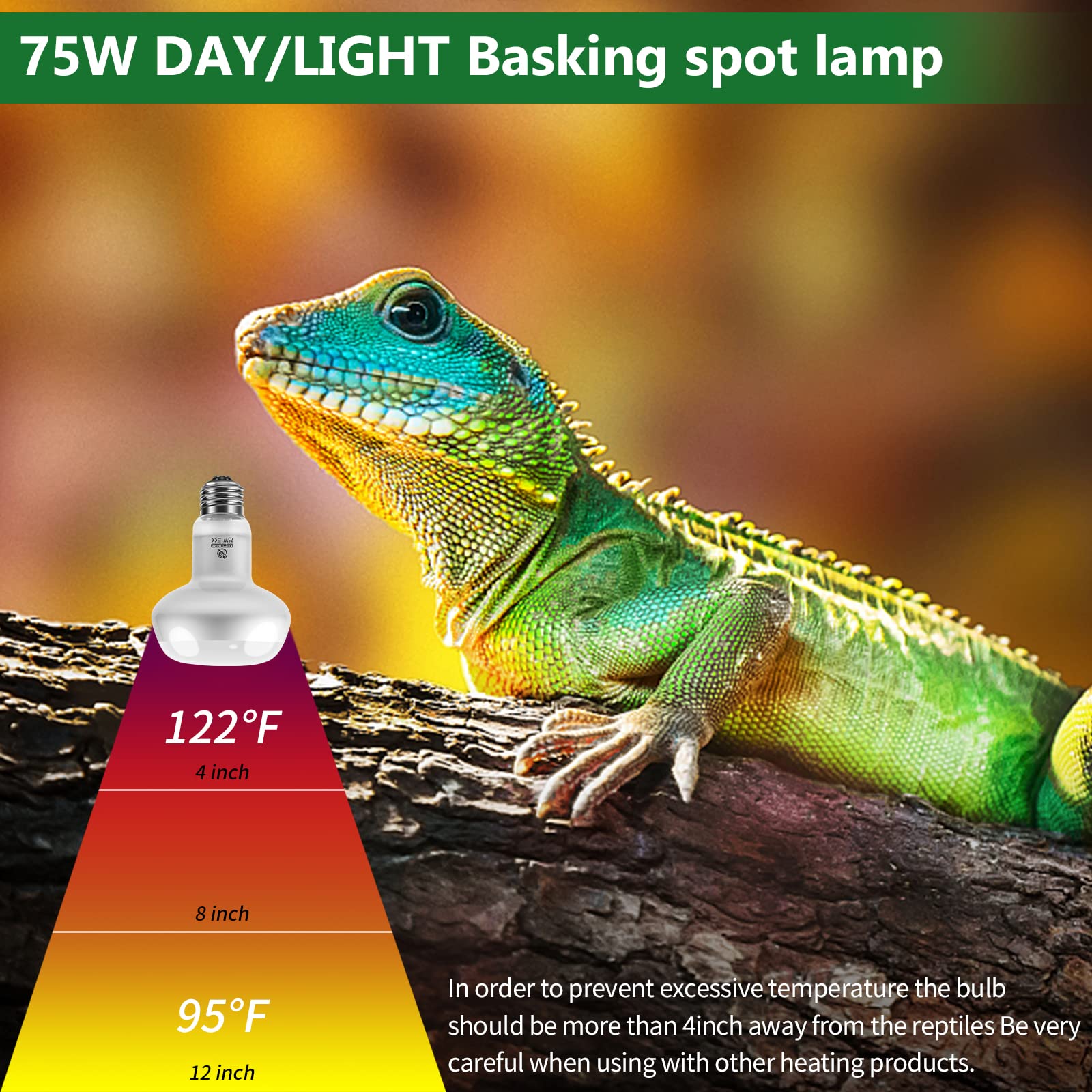 Basking Bulb BESTSHOP Heat Lamp Bulbs, 80 Watt Reptile Heat Bulb