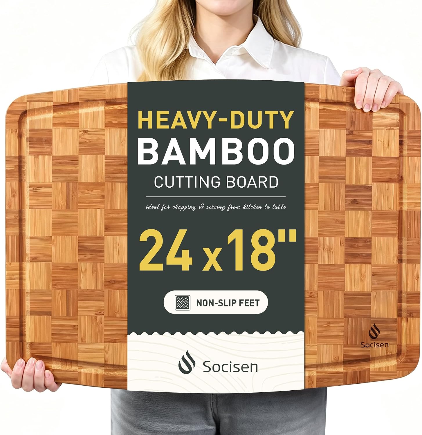 Extra Large Bamboo Wooden Cutting Board Wood Cutting Boards for Kitchen