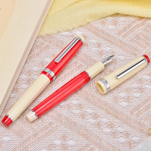 Miniatura 7 de Jinhao 82 - Pluma estilográfica de resina de iridio extrafina y fina con convertidor, juego de bolígrafos de escritura con clip dorado
