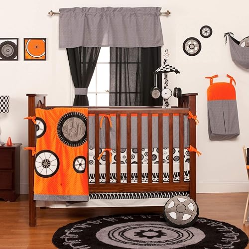 Miniatura 4 de Teyo's Tires - Edredón mediano, negro, blanco, gris, naranja