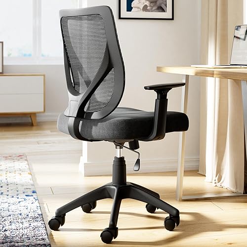 Miniatura 2 de Serta CHR20021A - Silla de oficina de producción con base de nailon, soporte lumbar ergonómico ajustable, respaldo de malla transpirable, color