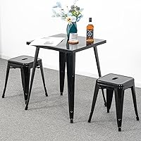Vista 2 de Brage Living Juego de 2 taburetes industriales de metal de 18 pulgadas, taburetes cortos apilables para aula, sillas de comedor de metal sin espalda