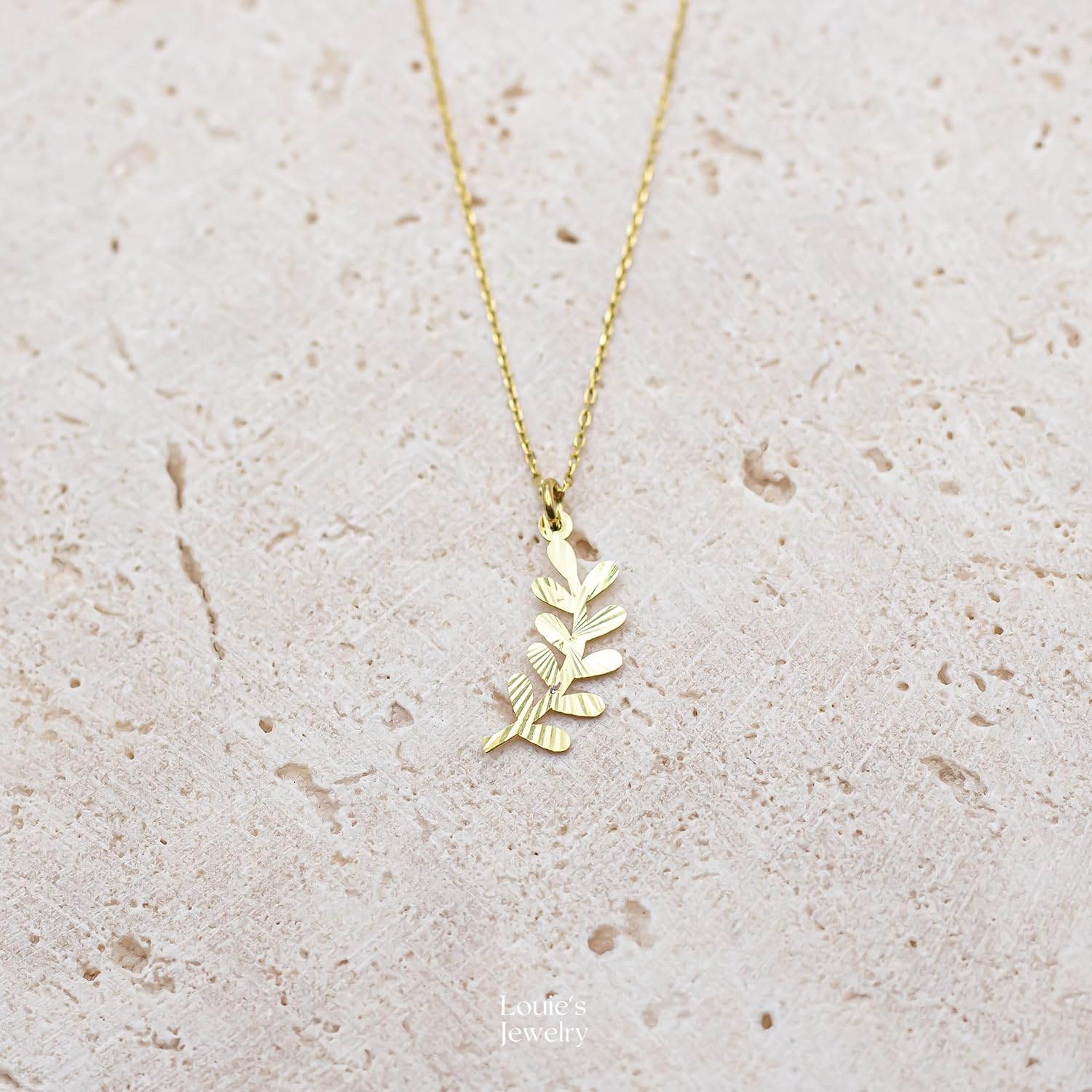 Olive Branch Thin Pendant Necklace, Olive Branch Necklace, Laser Cut Pendant, Thin Pendant, 925 Sterling Silver, Handmade Jewelry, Gift for All - Image 9