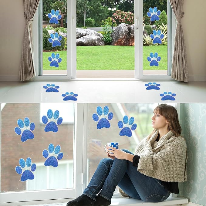 30 adhesivos de huellas de patas azules brillantes 7.87 in miniatura 6