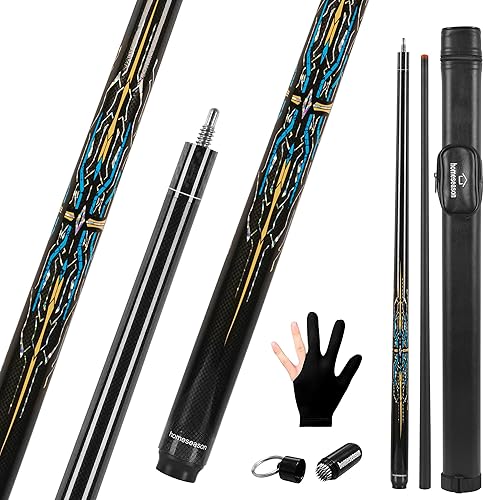 Miniatura 13 de HomeSeason Palo de Billar de Fibra de Vidrio 147 cm Tacos de Billar Profesionales de Baja Defleccíon Palos de Billar D con bolsa,B (2
