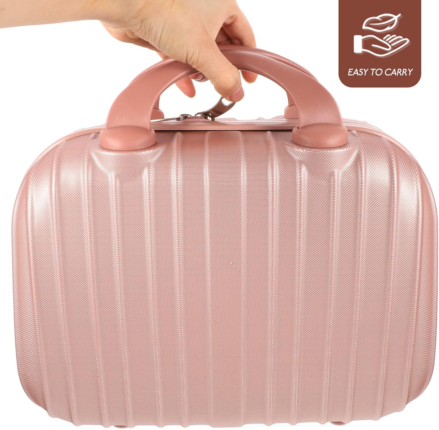 VICASKY Large Capacity Cosmetic Case Travel Storage Box Handheld for Women image 4
