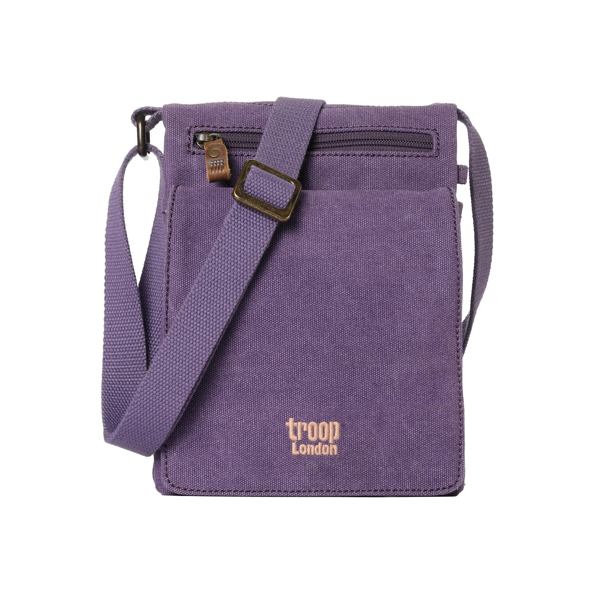 Troop London TRP0243L Classic Canvas Across Body Bag Purple