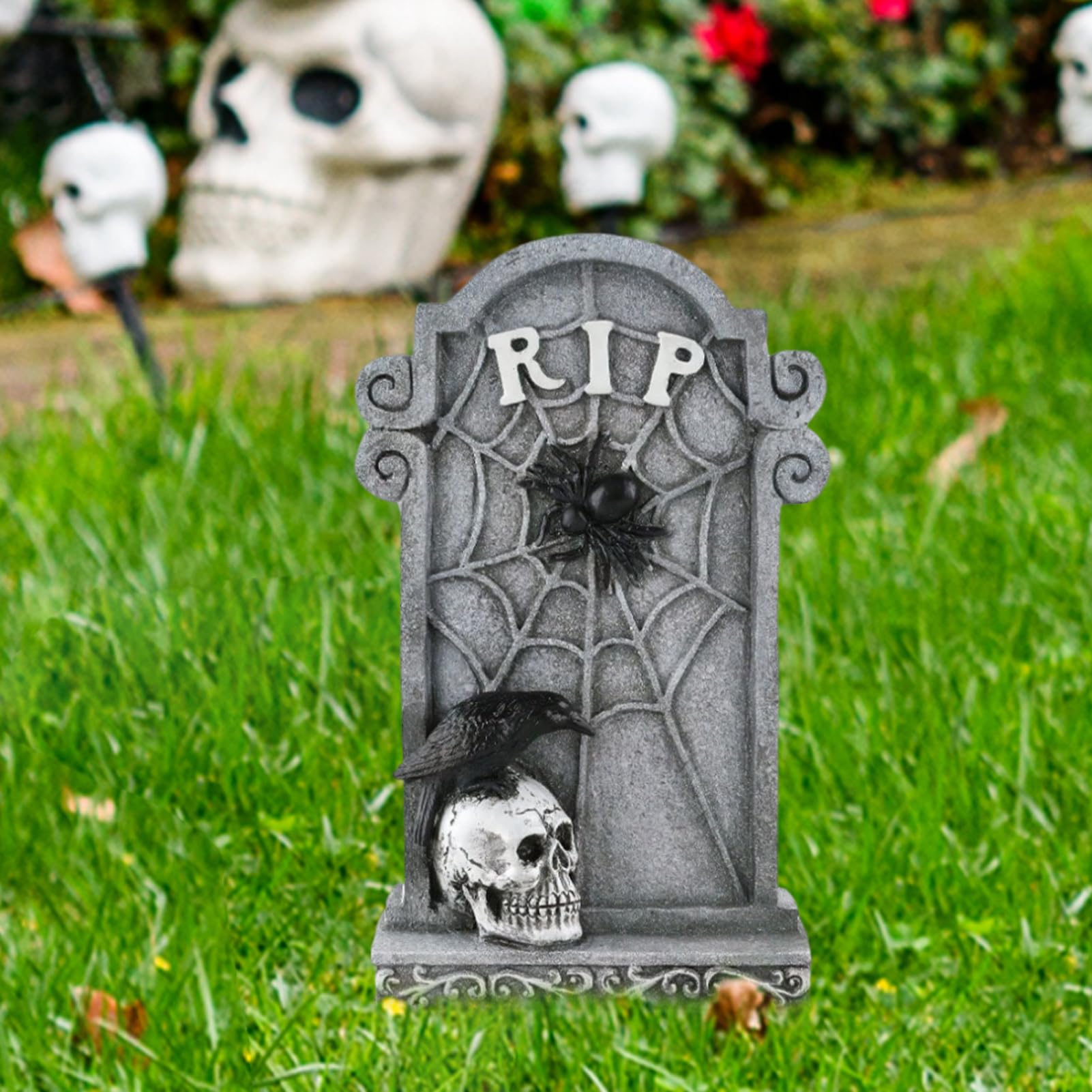 Halloweenowe Nagrobki Na Groby Nagrobki Z Motywem Czaszki, Znaki Ogrodowe