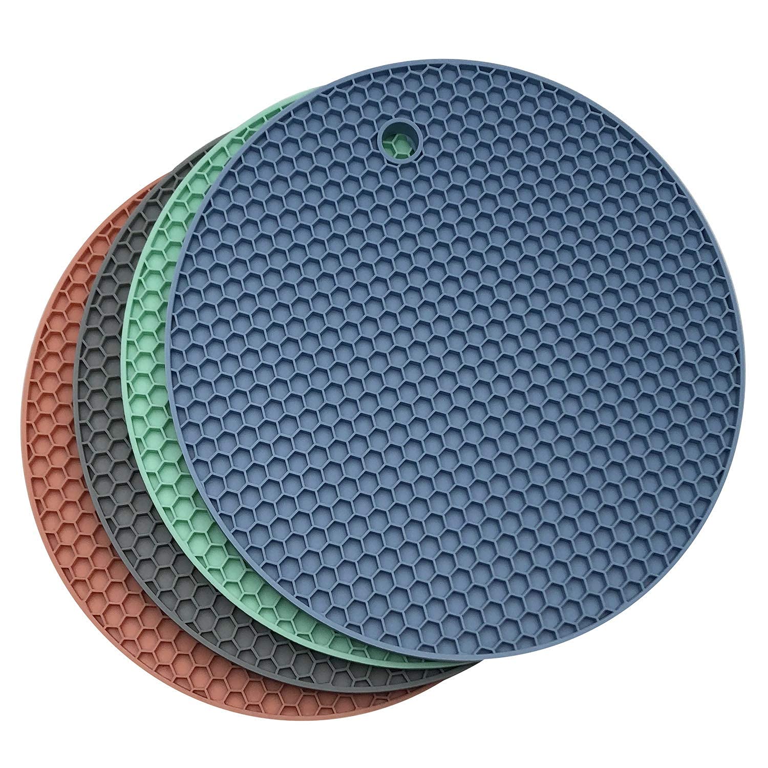 Trivet Mat Multipurpose Silicone Pot Holders,Anti Slip Hot Pads Silicone Heat Resistant Coasters, Cup Insulation Mat, Insulation Pad Potholders Random Pack of 4