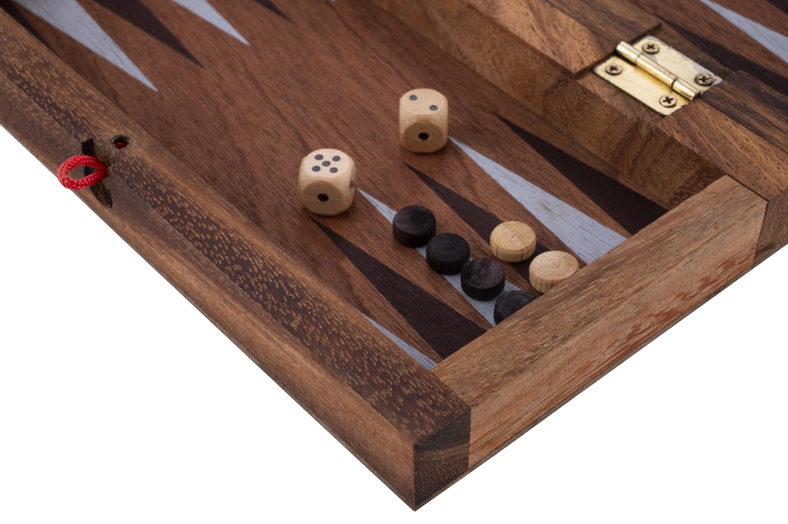 Echiquier en Bois Et Backgammon 2 en 1 - Coffret Pliable Acacia 26 Cm