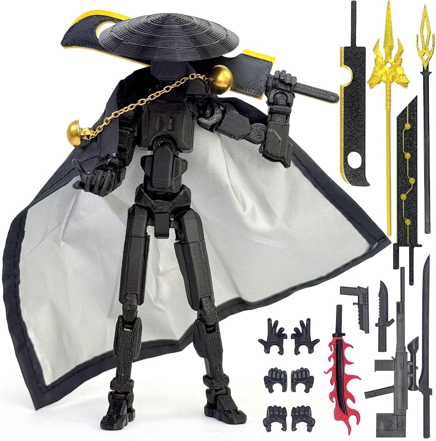 T13 Assembly Completed Action Figures,T-13 Action Figure, Robo 13 3D Printed Action Figure - The Ultimate Hero for Action-Packed Playtime,5.2 Inch, Black