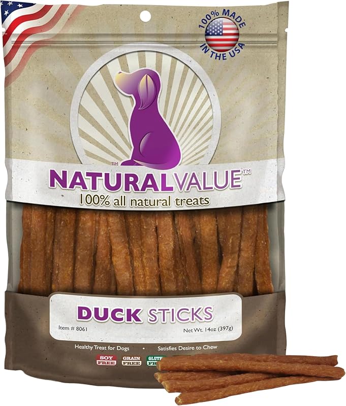 Petisco de Carne Seca de Pato para Cães Loving Pets Natural Value, Macio, Sem Glúten, Trigo, Soja e Grãos, 397 g