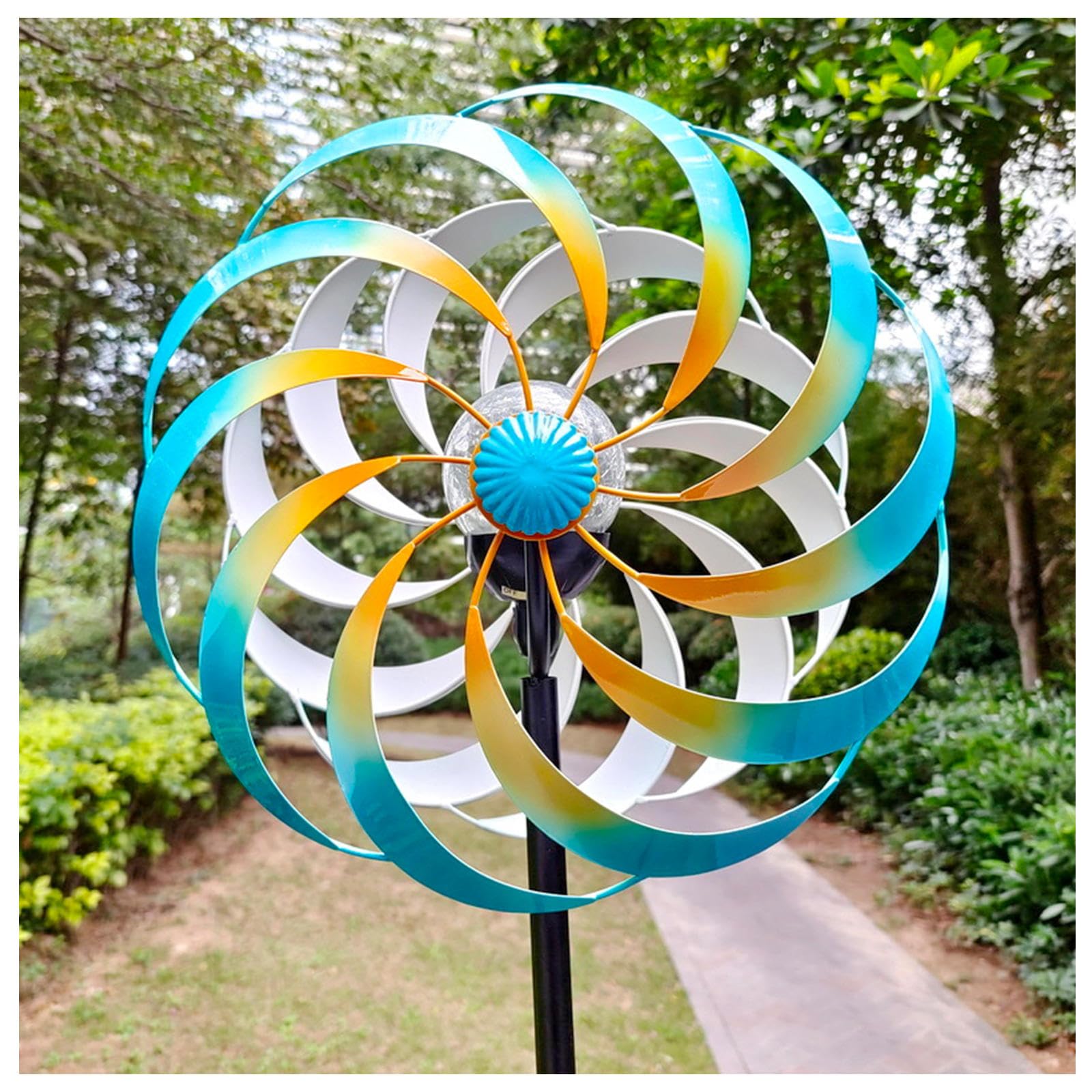 HAZARA Hilanderos De JardíN De Viento, Molinos De Viento, Grande Molino De Viento Solar,Blue