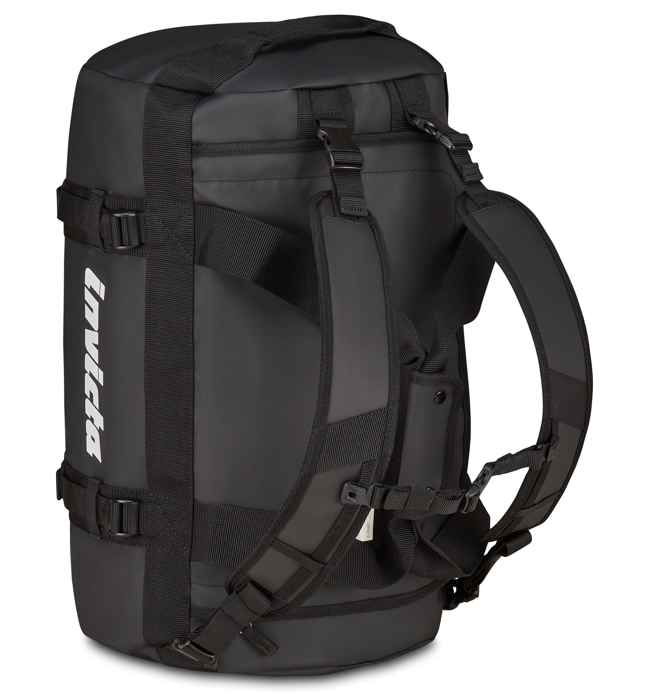 Invicta Zaino da Viaggio 50L – 51x33x33 cm, Nero, Borsone con Spallacci Amovibili, Tasca Interna, Fondo Rinforzato, Apertura Frontale, Passante per Trolley, Bagaglio Aereo Cappelliera, Uomo Donna
