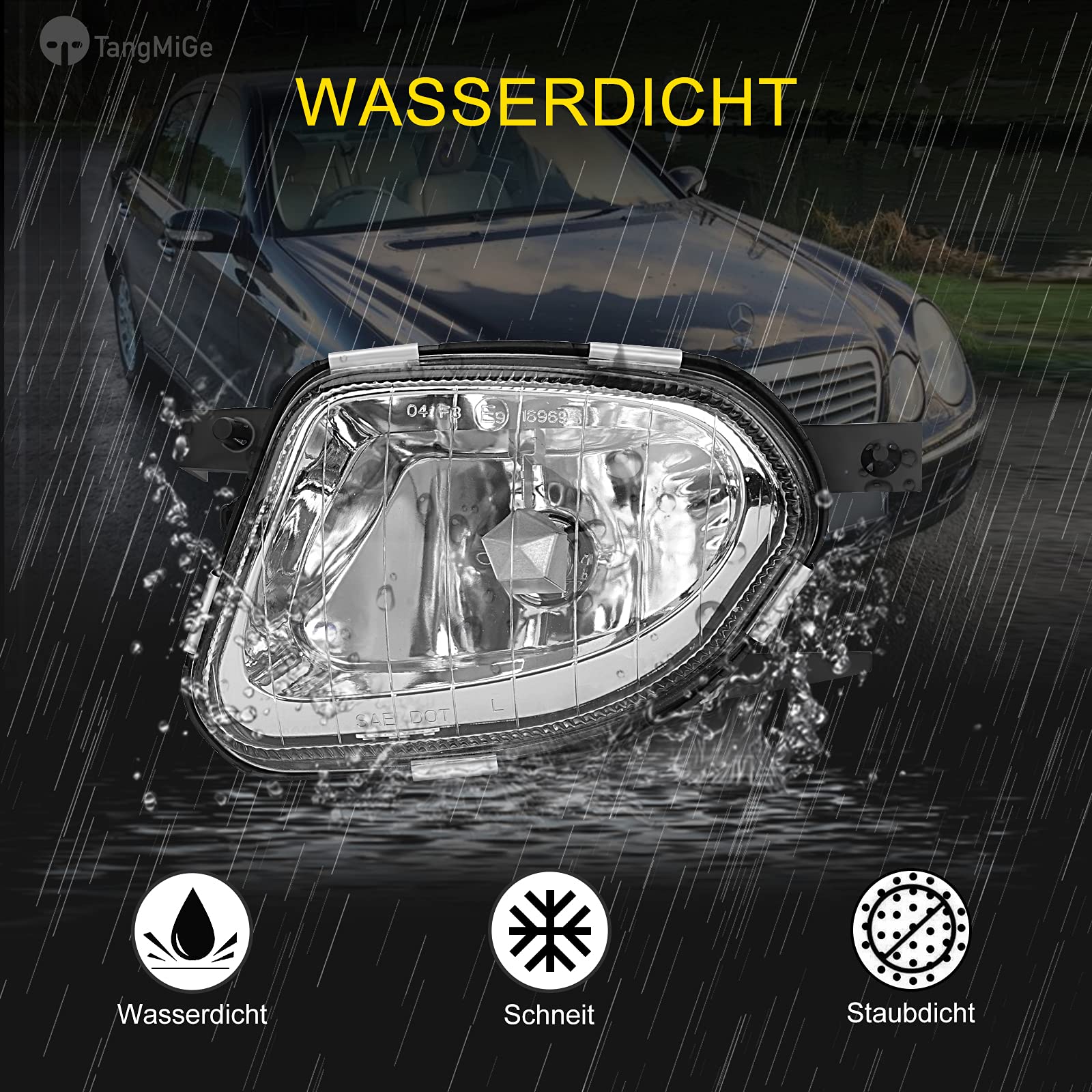 TangMiGe Fendinebbia compatibile con Mercedes Benz Classe E (W211/S211) 03/2002-05/2004, Sprinter (906) 06/2006-12/2006(standard item), Sprinter (906) 01/2007-08/2013, 1 Paio (Chiaro)