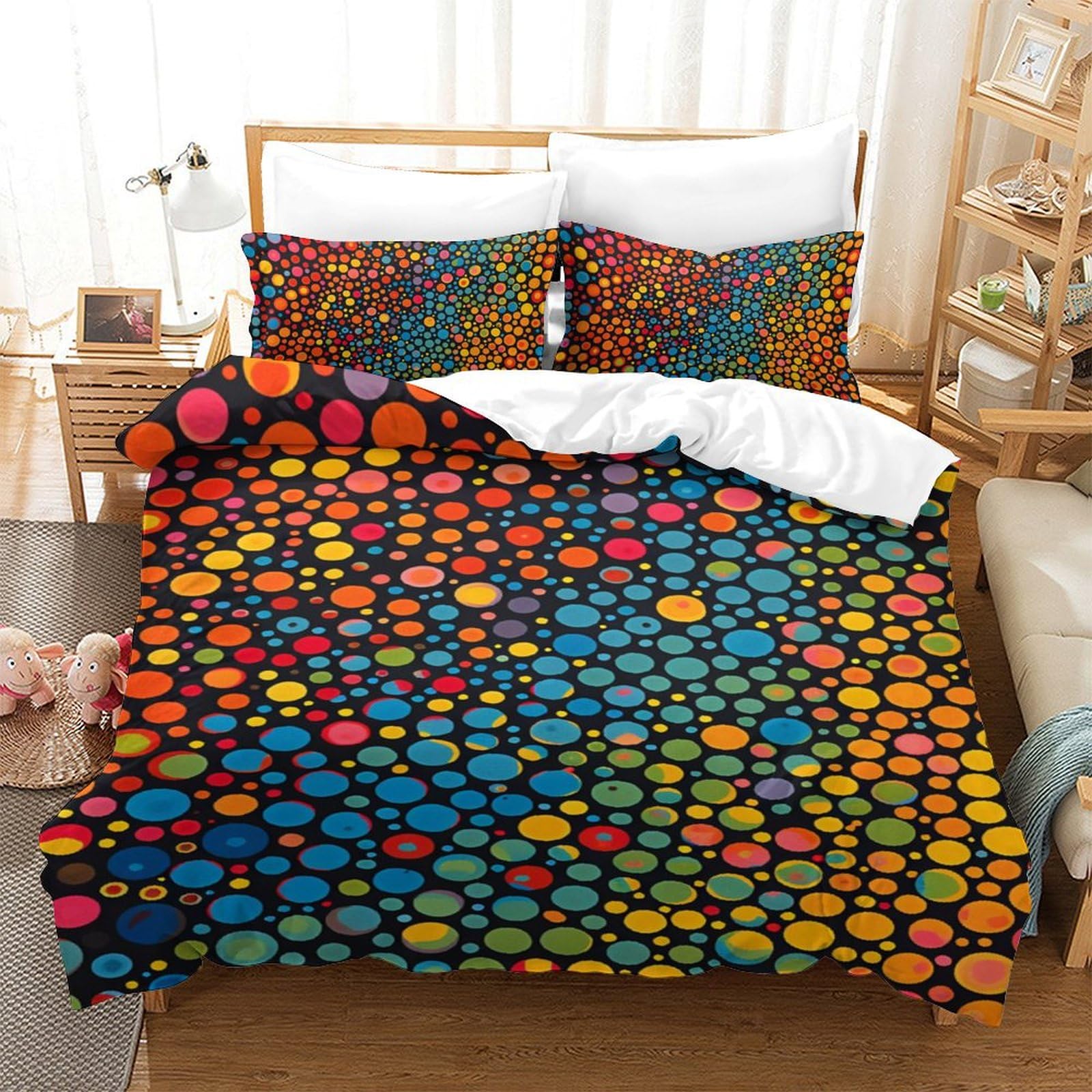 Housse de couette fermeture éclair 140x200cm pour lit simple enfant, parure microfibre 3d