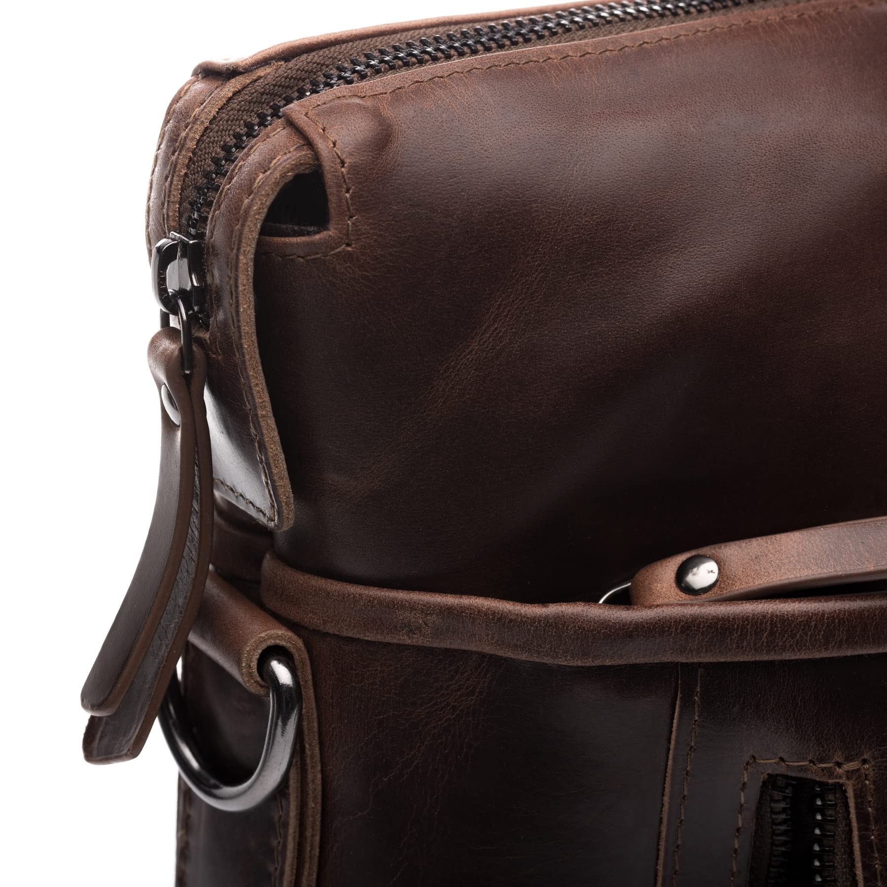 SID & VAIN Sac Ordinateur Portable Cuir véritable 15.4 Pouces London Mallette Professionnelle bandoulière Grand pour Hommes et Femmes Serviette de Travail Etudiante Marron